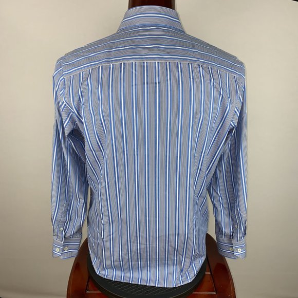 Bugatchi Uomo Mens M Striped Button Down Flip Cuff - Picture 7 of 12